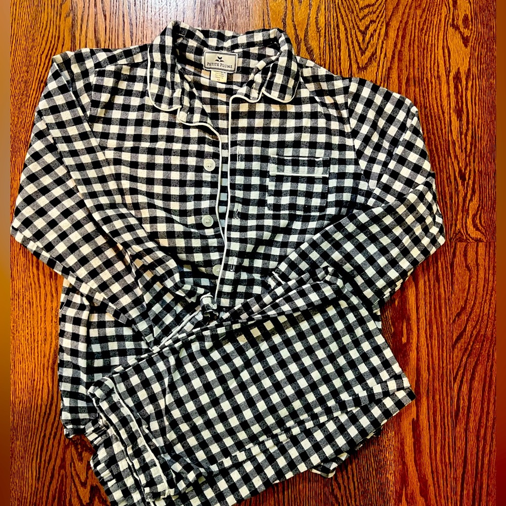 Petite Plume Boys Pajamas in black plaid